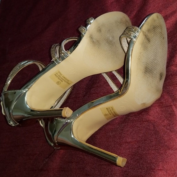 Gold Rhinestone Formal Dress Heels - Picture 4 of 8